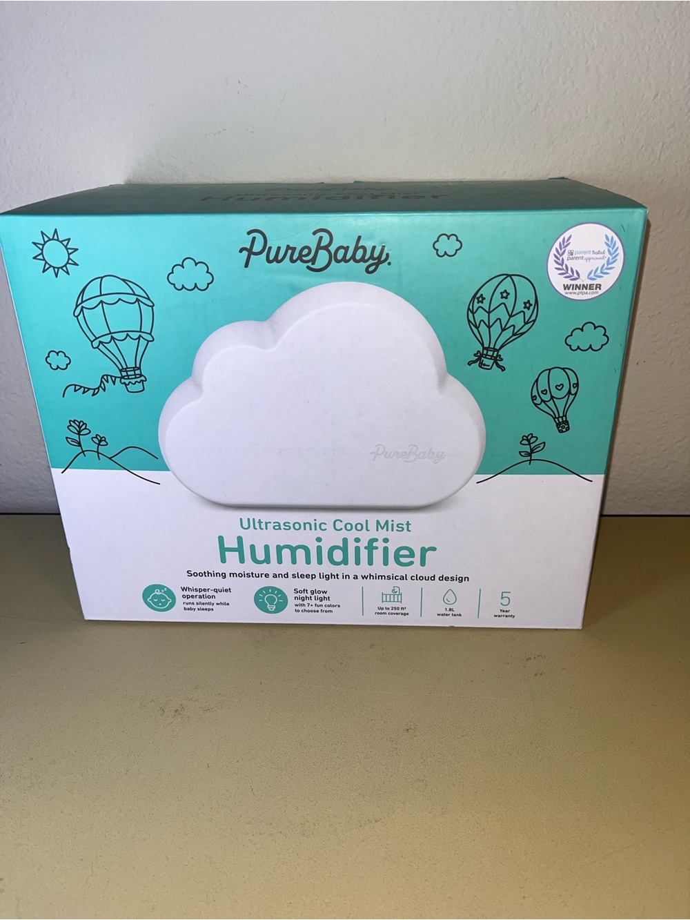 Pure Baby MistAire Cloud Ultrasonic Cool Mist Humidifier New Open Box